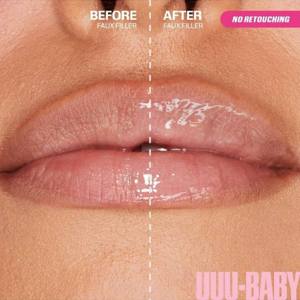 HUDA BEAUTY Faux Filter UUU BABY PLUMPING Lip Gloss (Milky Baby Pink)